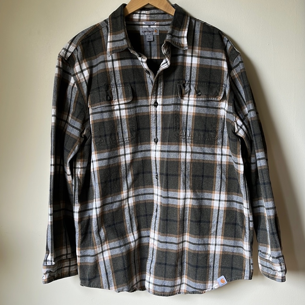 Carhartt XL plaid flannel button down shirt